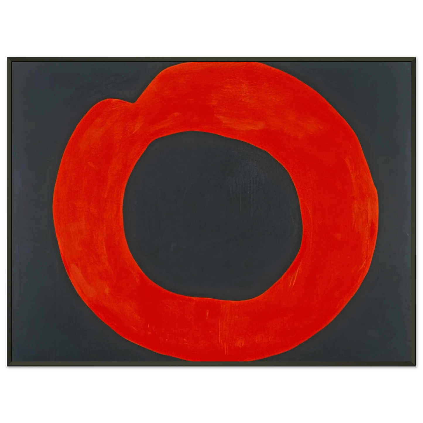 Jiro Yoshihara  Red Circle on Black  1965 Framed Art Print  - Aluminum Frame - 60x80 cm / 24x32 inches
