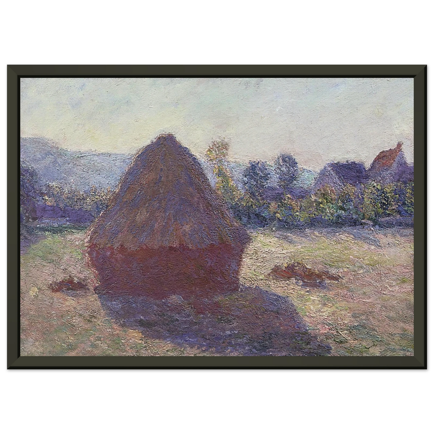 claude monet  A Haystack in the Evening Sun Framed Art Print  - Aluminum Frame - 40x50 cm / 16x20 inches