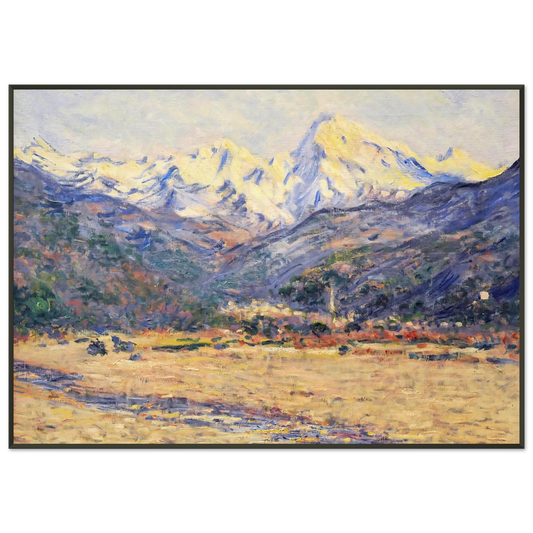claude monet  The Valley of the Nervia Framed Art Print  - Aluminum Frame - 21x29.7 cm / 8x12"