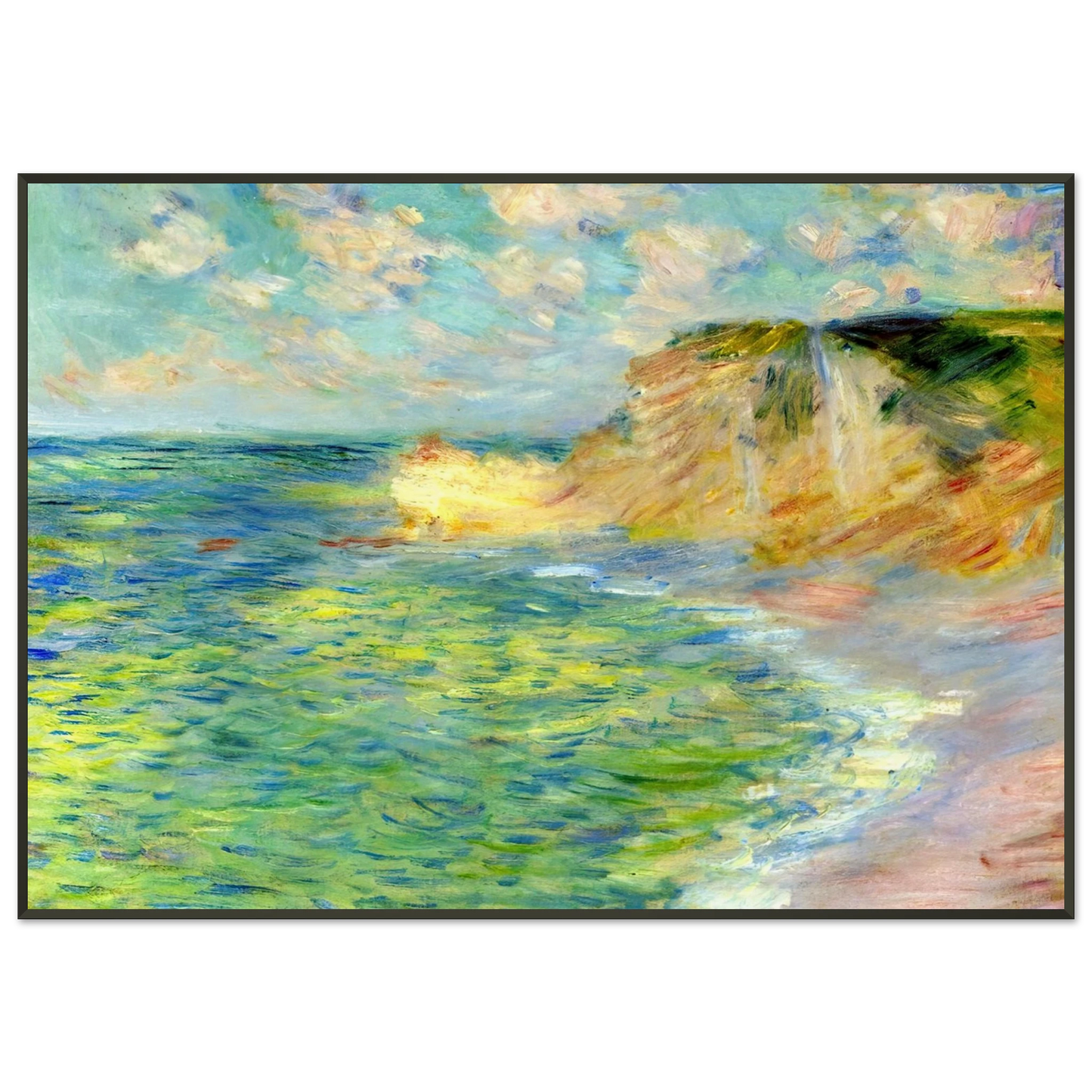 claude monet  Cliffs at Amont Framed Art Print  - Aluminum Frame - 21x29.7 cm / 8x12"