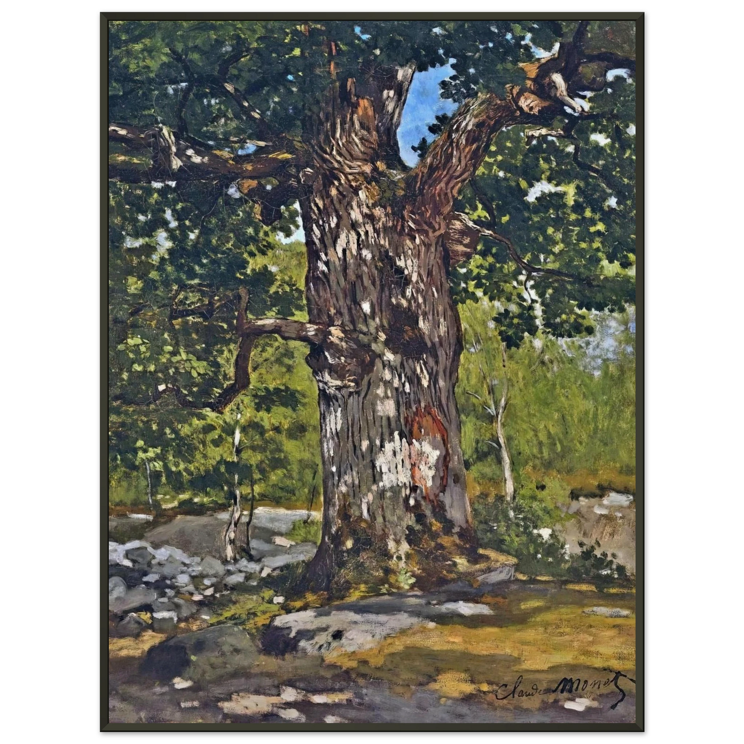 claude monet  The Bodmer Oak Framed Art Print  - Aluminum Frame - 60x80 cm / 24x32 inches