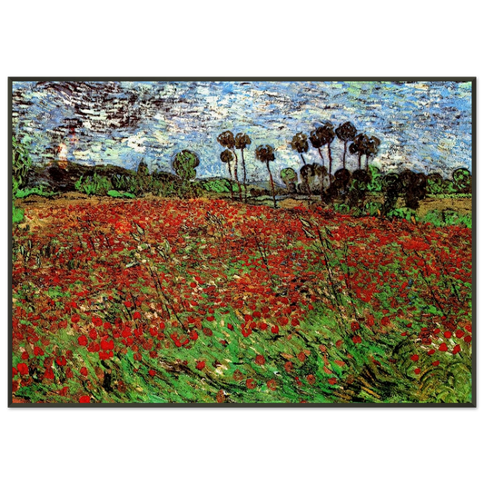 Vincent van Gogh  Field with Poppies Framed Art Print  - Aluminum Frame - 21x29.7 cm / 8x12"