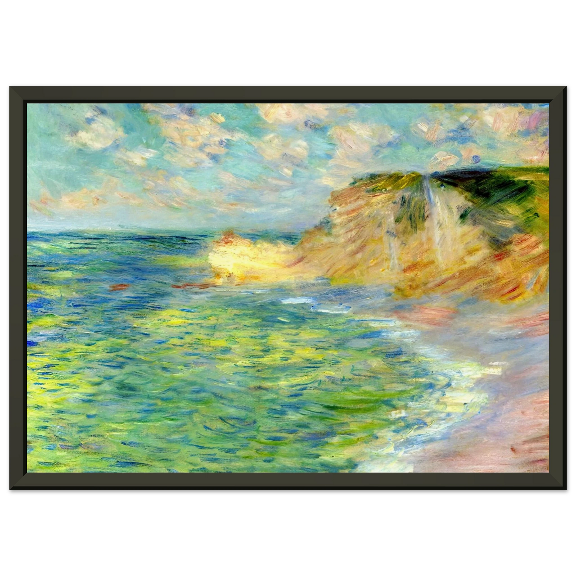 claude monet  Cliffs at Amont Framed Art Print  - Aluminum Frame - 40x50 cm / 16x20 inches