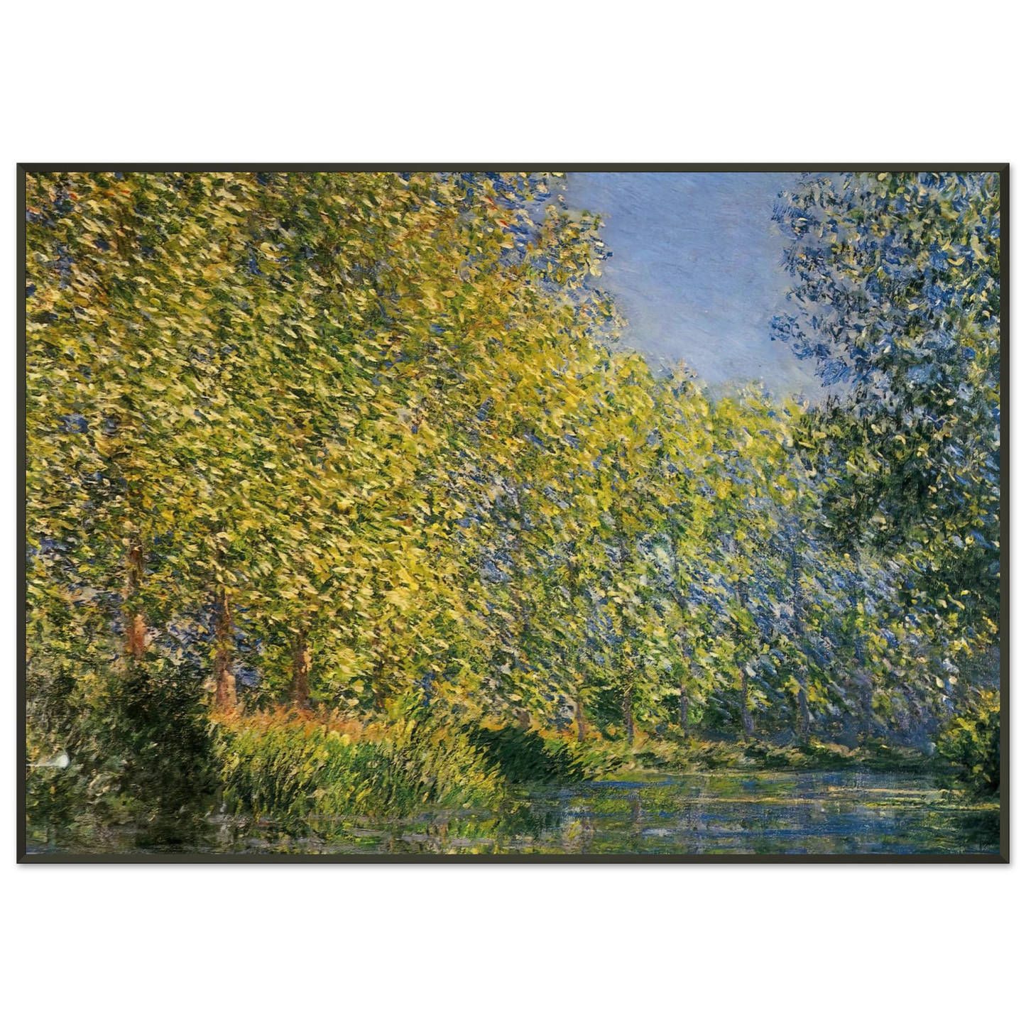 claude monet  Bend in the River Epte Framed Art Print  - Aluminum Frame - 21x29.7 cm / 8x12"
