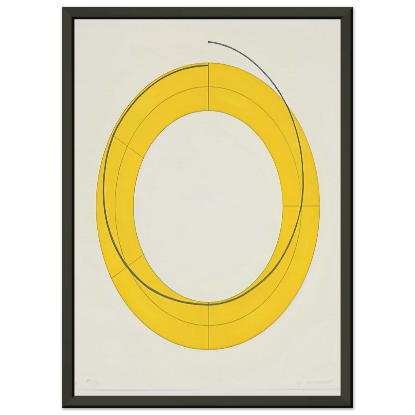 Robert Mangold  RING A YELLOW 2010 Framed Art Print  - Aluminum Frame - 60x80 cm / 24x32 inches