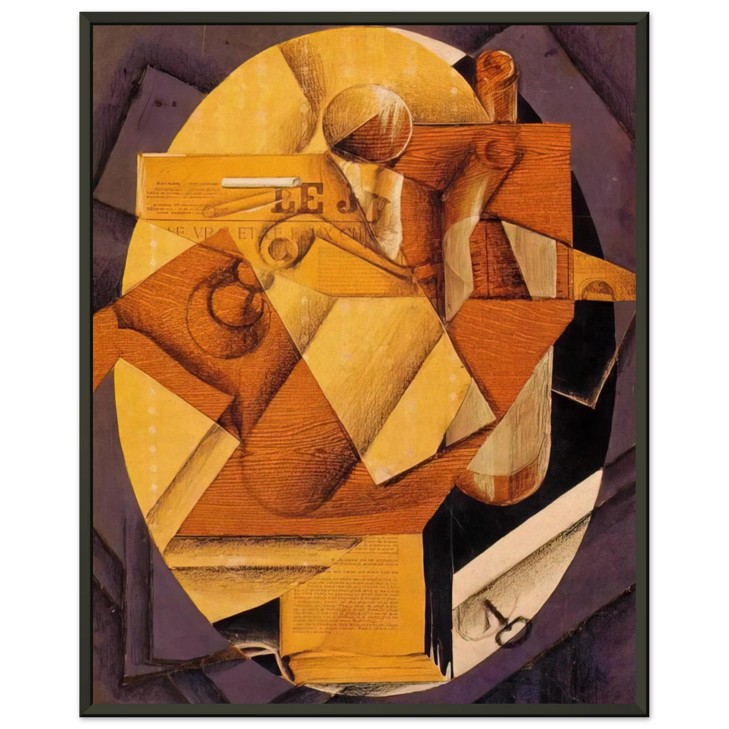 Juan Gris  THE TABLE 1914 Framed Art Print  - Aluminum Frame - 40x50 cm / 16x20 inches