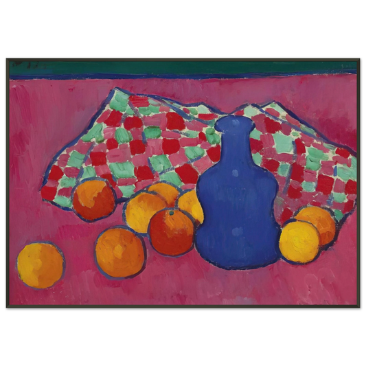Alexej von Jawlensky  BLAUE VASE MIT ORANGEN 1908 Framed Art Print  - Aluminum Frame - 21x29.7 cm / 8x12"