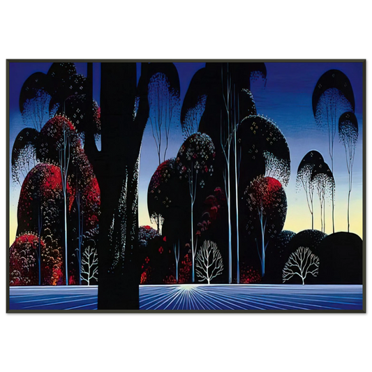 Eyvind Earle  Dark Silence Framed Art Print  - Aluminum Frame - 21x29.7 cm / 8x12"