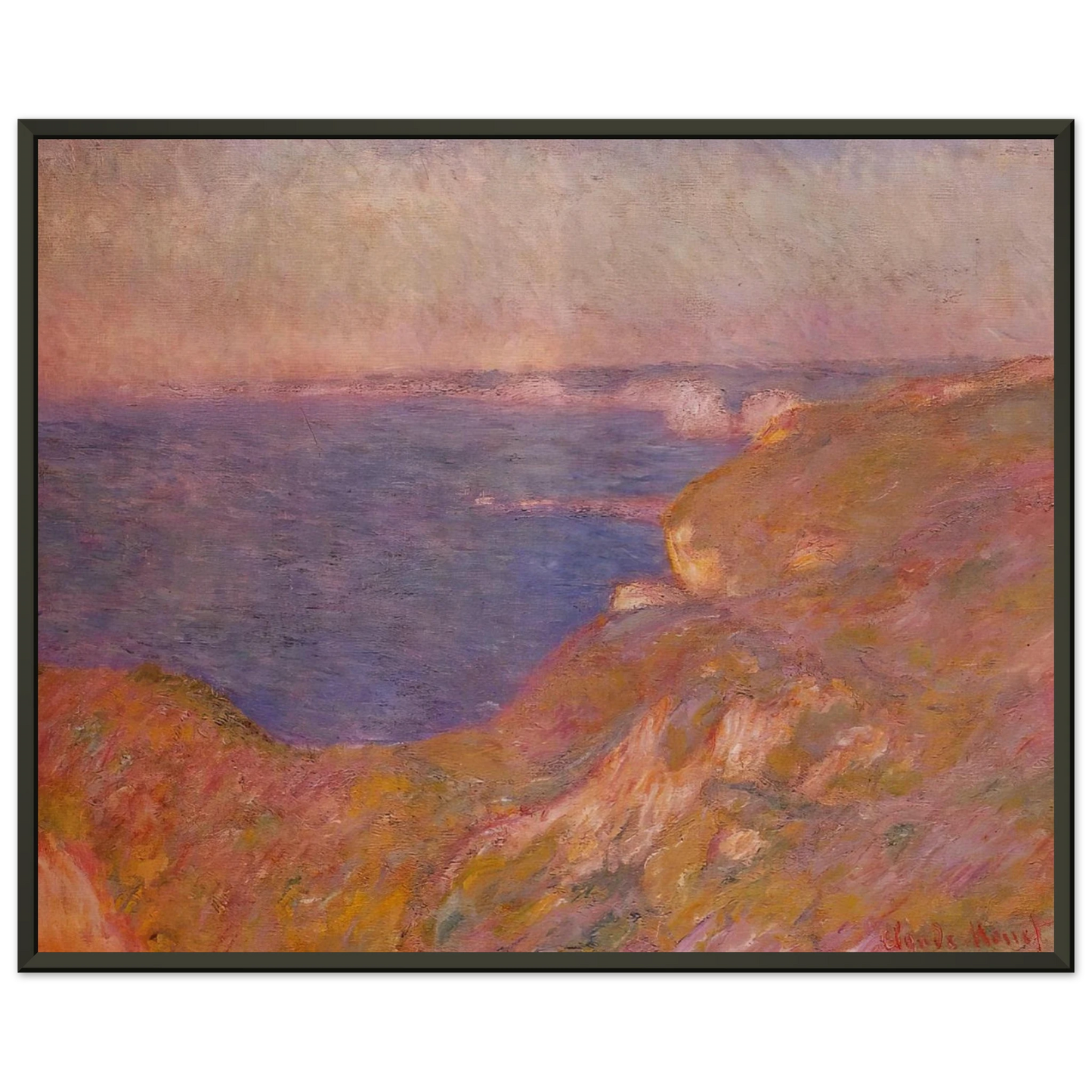 claude monet  Cliff near Dieppe Framed Art Print  - Aluminum Frame - 40x50 cm / 16x20 inches