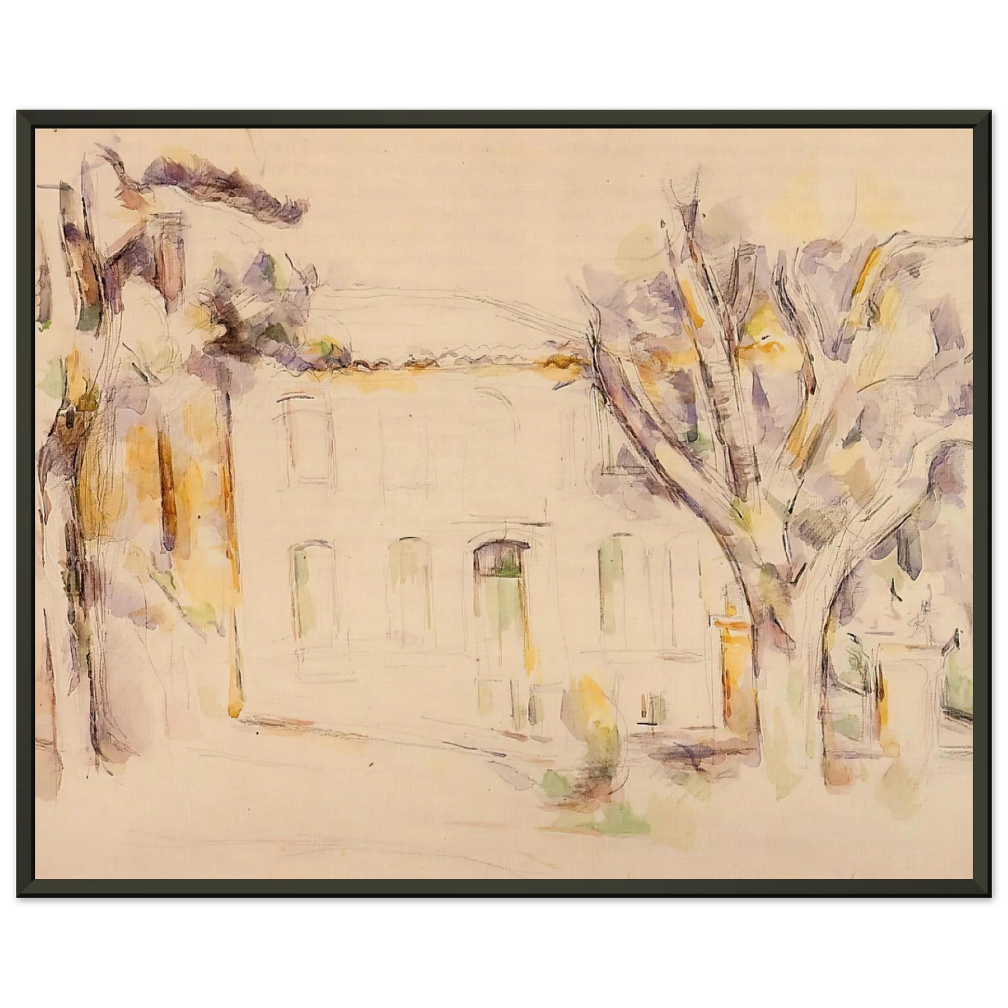 Paul Cezanne  House in Provence Framed Art Print  - Aluminum Frame - 60x80 cm / 24x32 inches