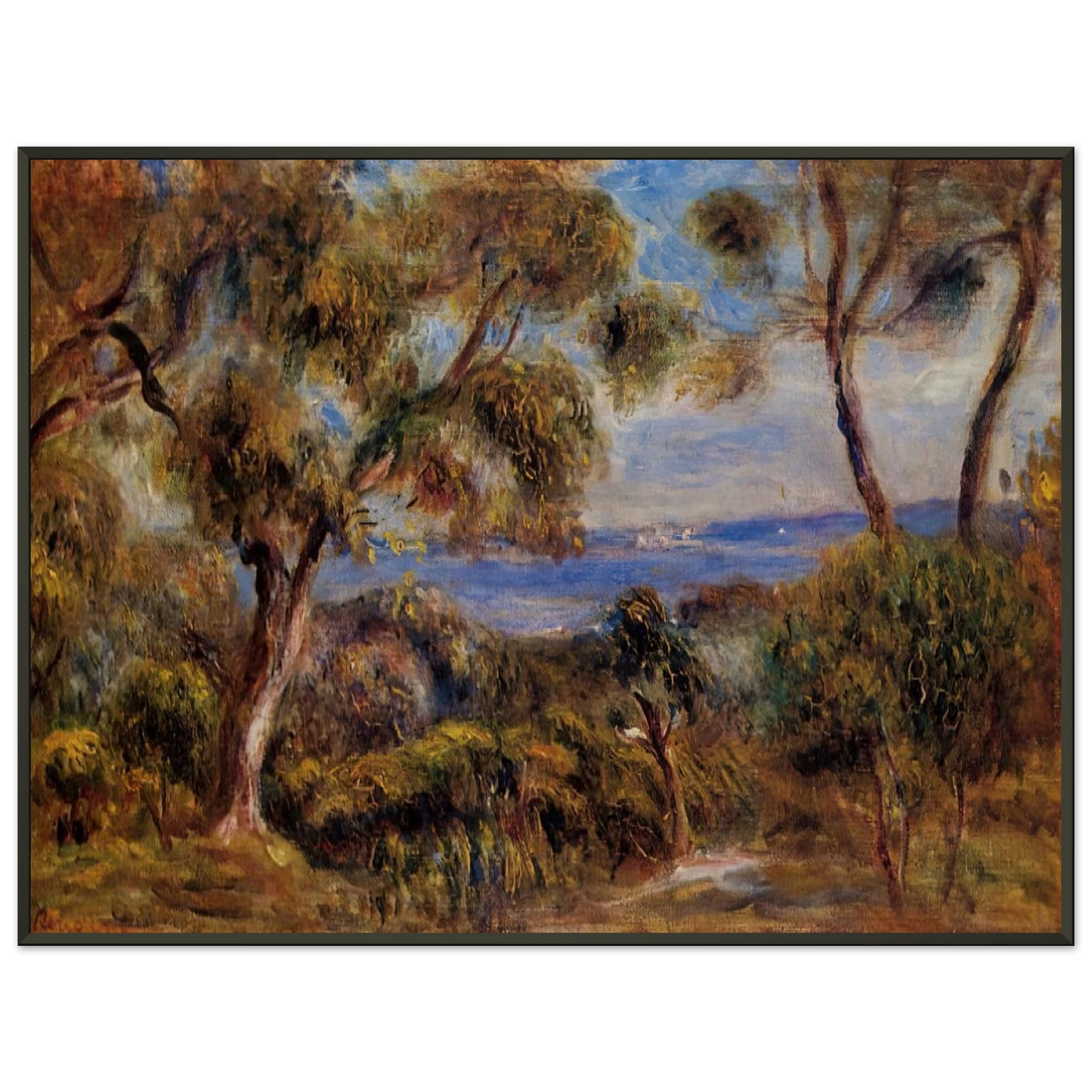 PierreAuguste Renoir  The Sea at Cagnes Framed Art Print  - Aluminum Frame - 40x50 cm / 16x20 inches