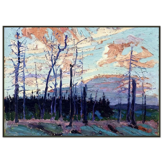 Tom Thomson  BURNT LAND AT SUNSET 1915 Framed Art Print  - Aluminum Frame - 21x29.7 cm / 8x12"