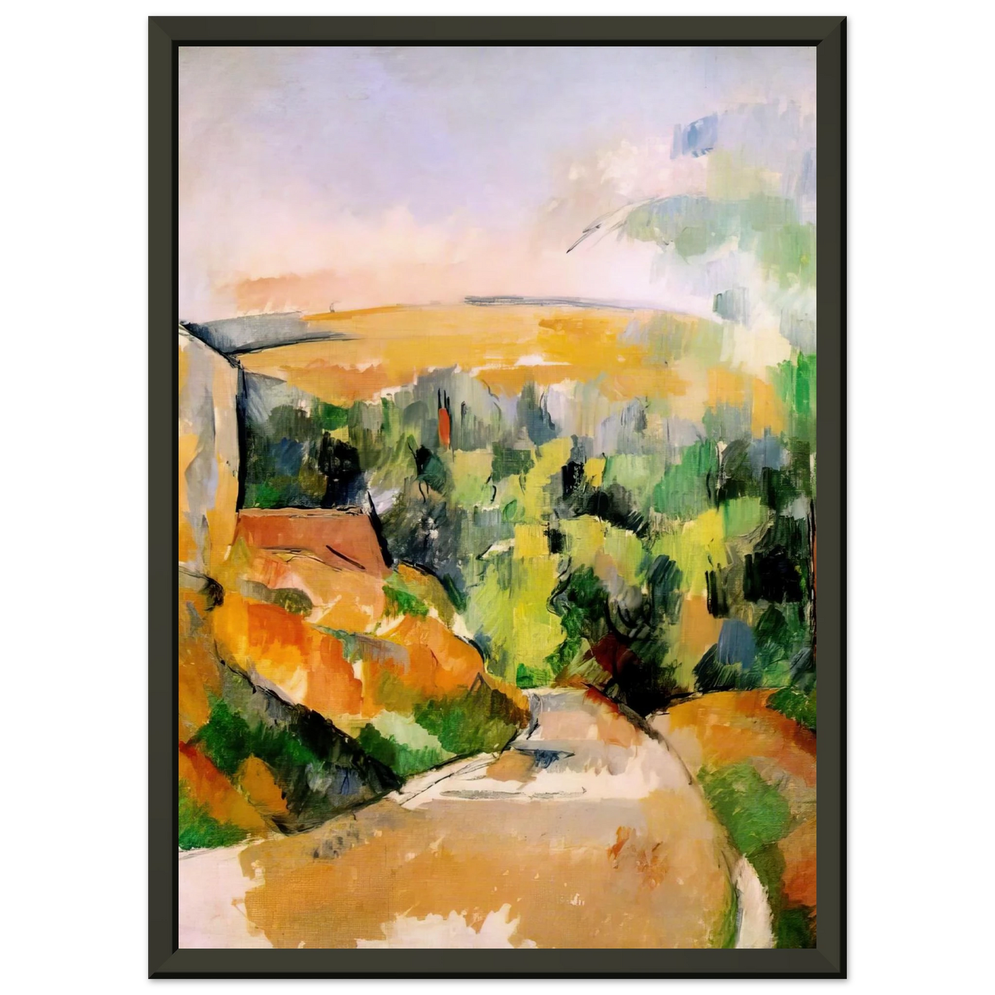 Paul Cezanne  The Bend in the road Framed Art Print  - Aluminum Frame - 60x80 cm / 24x32 inches