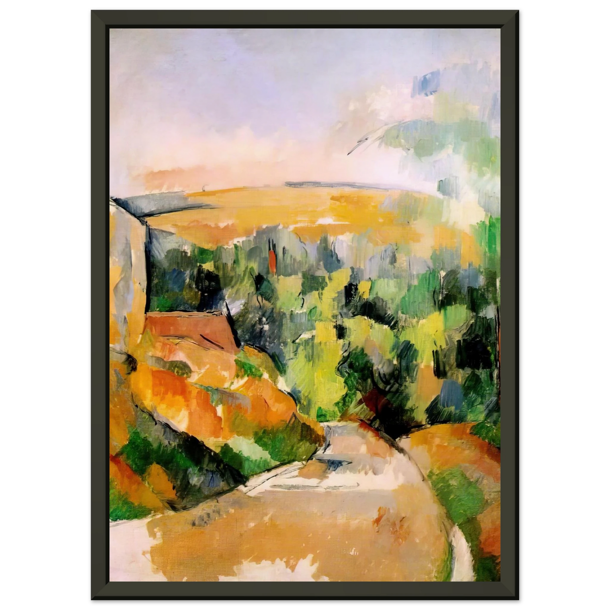 Paul Cezanne  The Bend in the road Framed Art Print  - Aluminum Frame - 60x80 cm / 24x32 inches