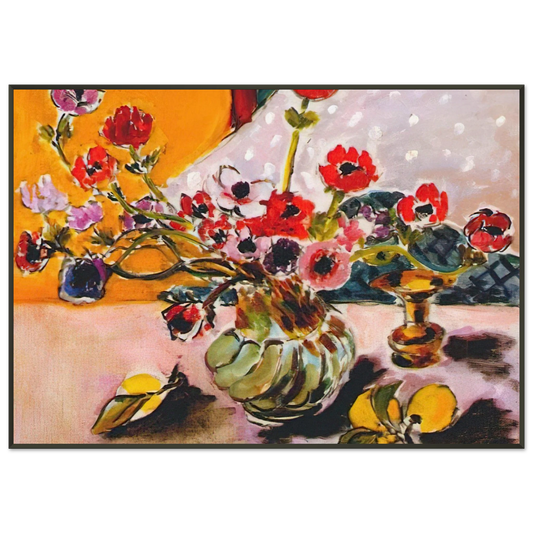 Henri Matisse  ANEMONES AND CHINESE VASE 1943 Framed Art Print  - Aluminum Frame - 21x29.7 cm / 8x12"
