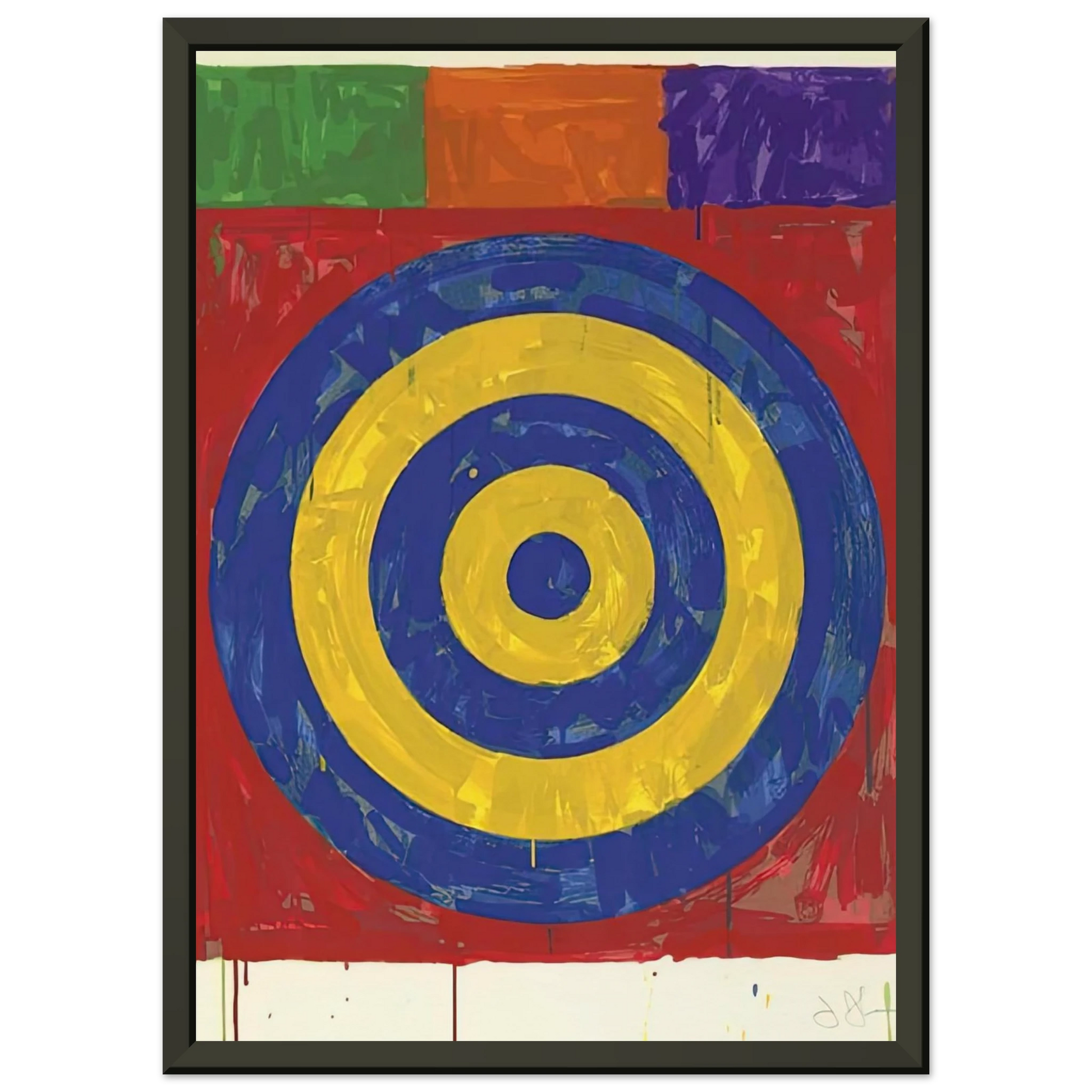 Jasper Johns  TARGET ULAE 147 1974 Framed Art Print  - Aluminum Frame - 40x50 cm / 16x20 inches