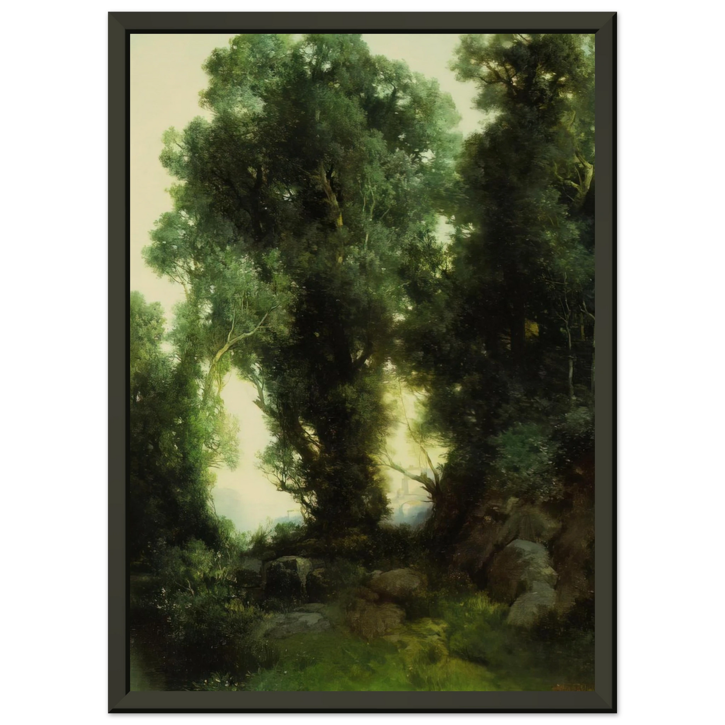 Thomas Moran  The Bathing Hole Framed Art Print  - Aluminum Frame - 60x80 cm / 24x32 inches