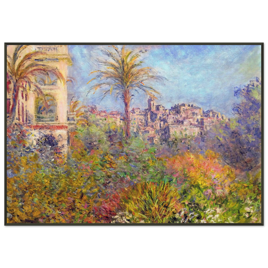 claude monet  Villas at Bordighera 03 Framed Art Print  - Aluminum Frame - 21x29.7 cm / 8x12"
