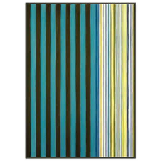 Gene Davis  Green Stripes  1970 Framed Art Print  - Aluminum Frame - 21x29.7 cm / 8x12"