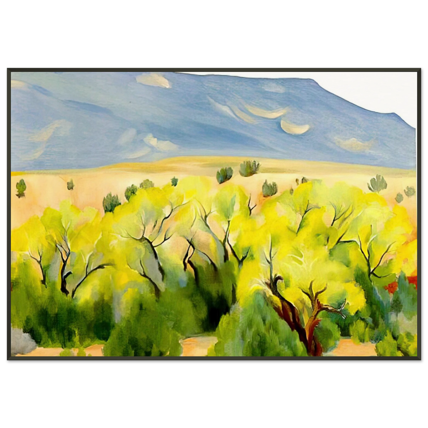 Georgia OKeeffe  Cottonwood III Framed Art Print  - Aluminum Frame - 21x29.7 cm / 8x12"