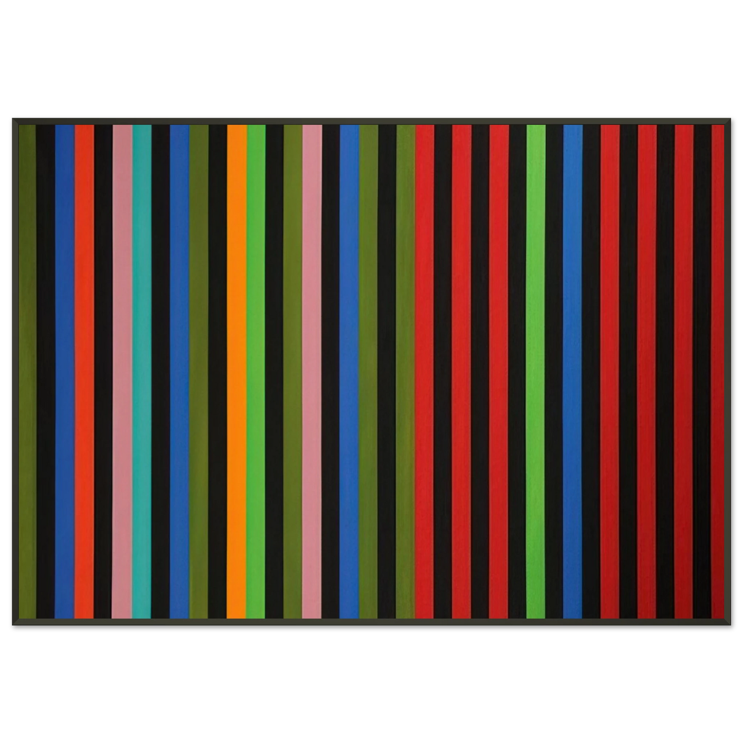 Gene Davis  Firebox  1964 Framed Art Print  - Aluminum Frame - 21x29.7 cm / 8x12"