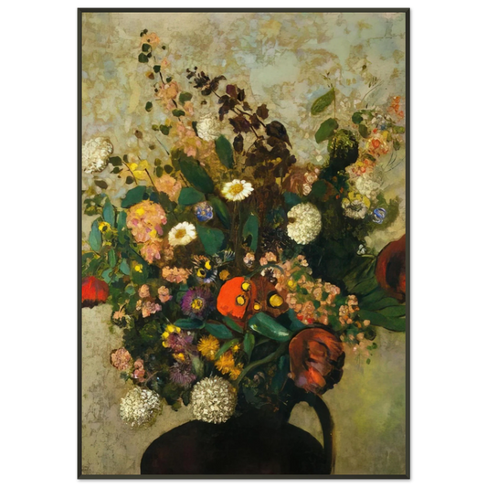 Odilon Redon  BOUQUET OF FLOWERS 5 Framed Art Print  - Aluminum Frame - 21x29.7 cm / 8x12"