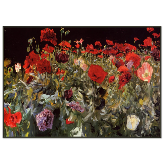 John Singer Sargent  Poppies Framed Art Print  - Aluminum Frame - 21x29.7 cm / 8x12"