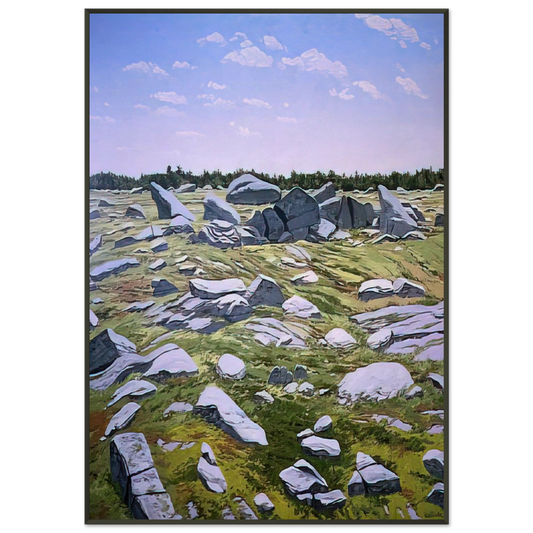 Neil Welliver  Midday Barren  1983 Framed Art Print  - Aluminum Frame - 21x29.7 cm / 8x12"