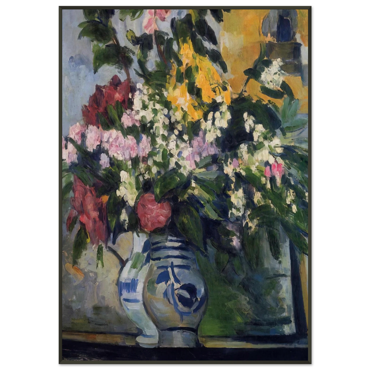 Paul Cezanne  Two Vases of Flowers Framed Art Print  - Aluminum Frame - 21x29.7 cm / 8x12"