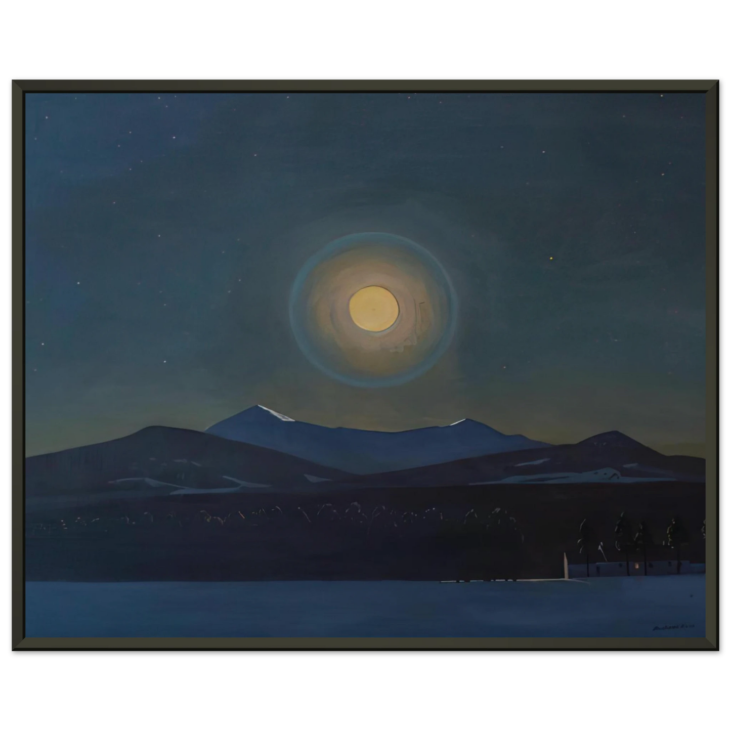 Rockwell Kent  Moonlight Winter Framed Art Print  - Aluminum Frame - 70x100 cm / 28x40 inches
