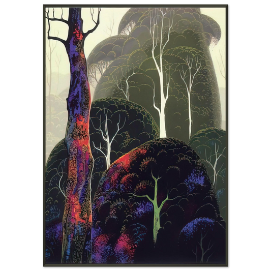 Eyvind Earle  Early Autumn Framed Art Print  - Aluminum Frame - 21x29.7 cm / 8x12"