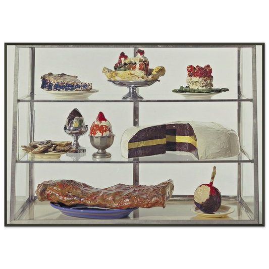Claes Oldenburg  PASTRY CASE I 1962 Framed Art Print  - Aluminum Frame - 21x29.7 cm / 8x12"