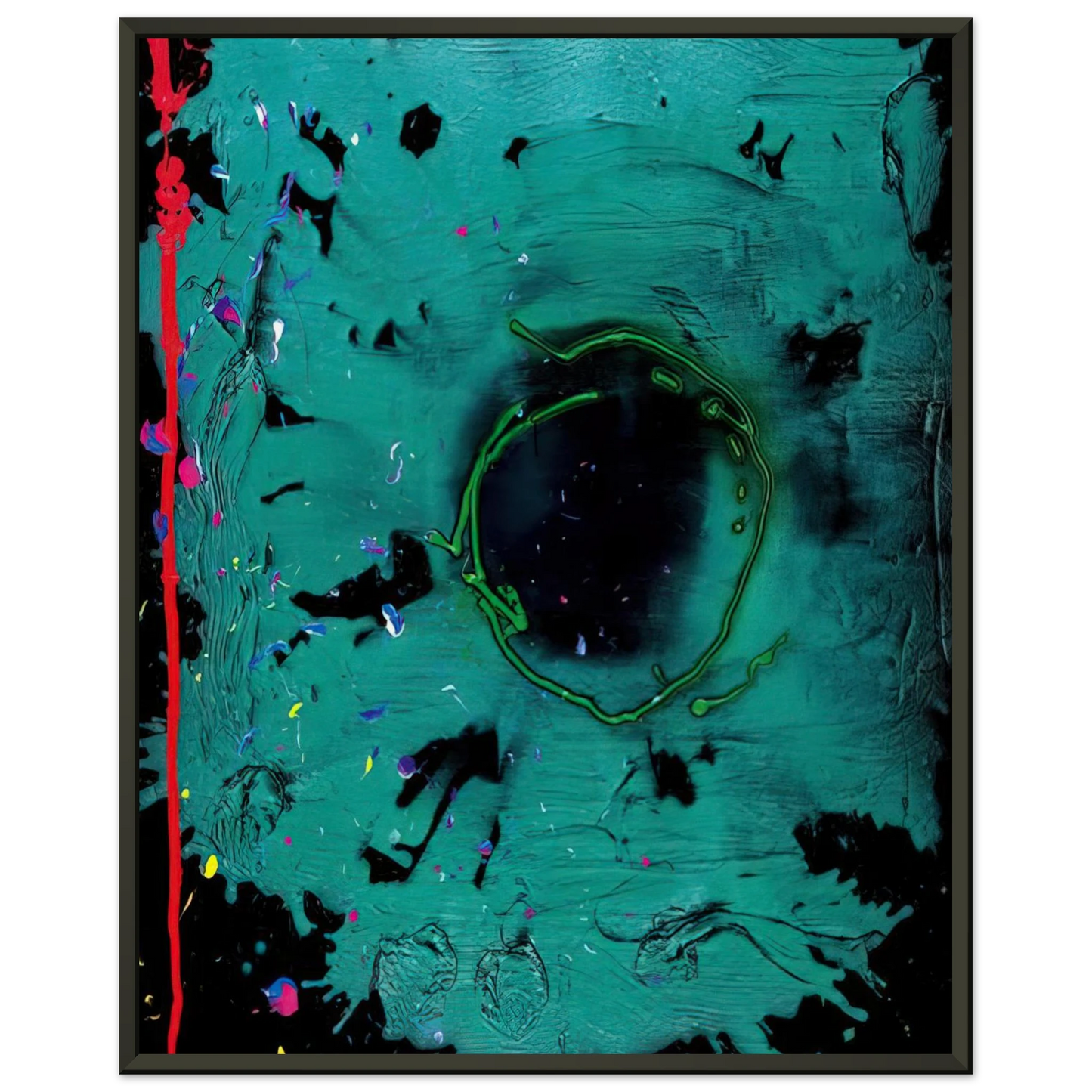 John Hoyland  Eyes That Dream  20308 Clifford Dies  2008 Framed Art Print  - Aluminum Frame - 40x50 cm / 16x20 inches
