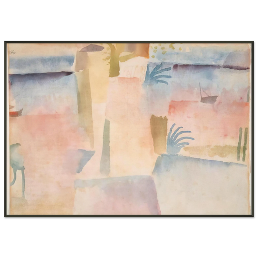 Paul Klee  VIEW TOWARDS THE PORT OF HAMMAMET 1914 Framed Art Print  - Aluminum Frame - 21x29.7 cm / 8x12"