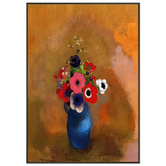Odilon Redon  BOUQUET OF ANEMONES Framed Art Print  - Aluminum Frame - 21x29.7 cm / 8x12"