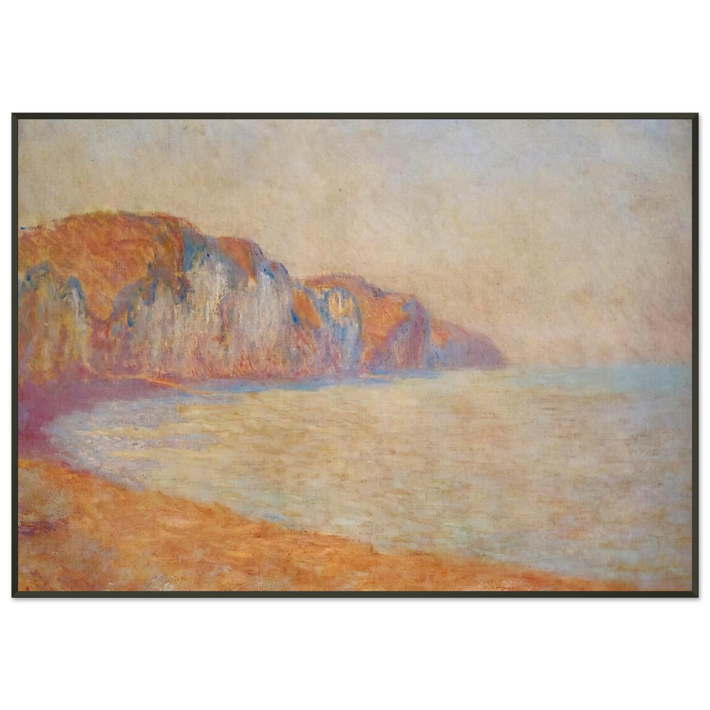 claude monet  Cliff at Pourville in the Morning Framed Art Print  - Aluminum Frame - 21x29.7 cm / 8x12"