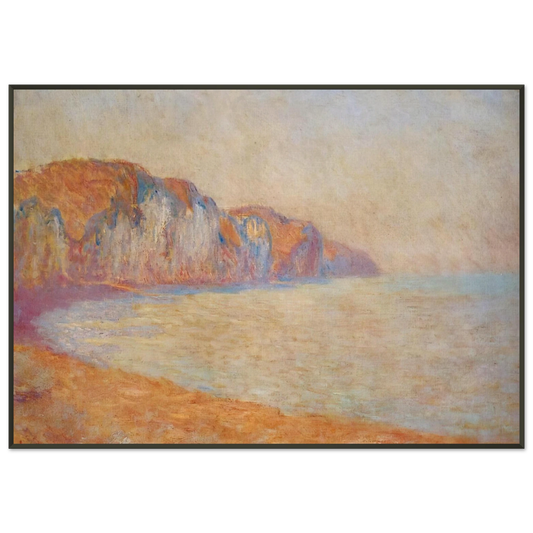 claude monet  Cliff at Pourville in the Morning Framed Art Print  - Aluminum Frame - 21x29.7 cm / 8x12"