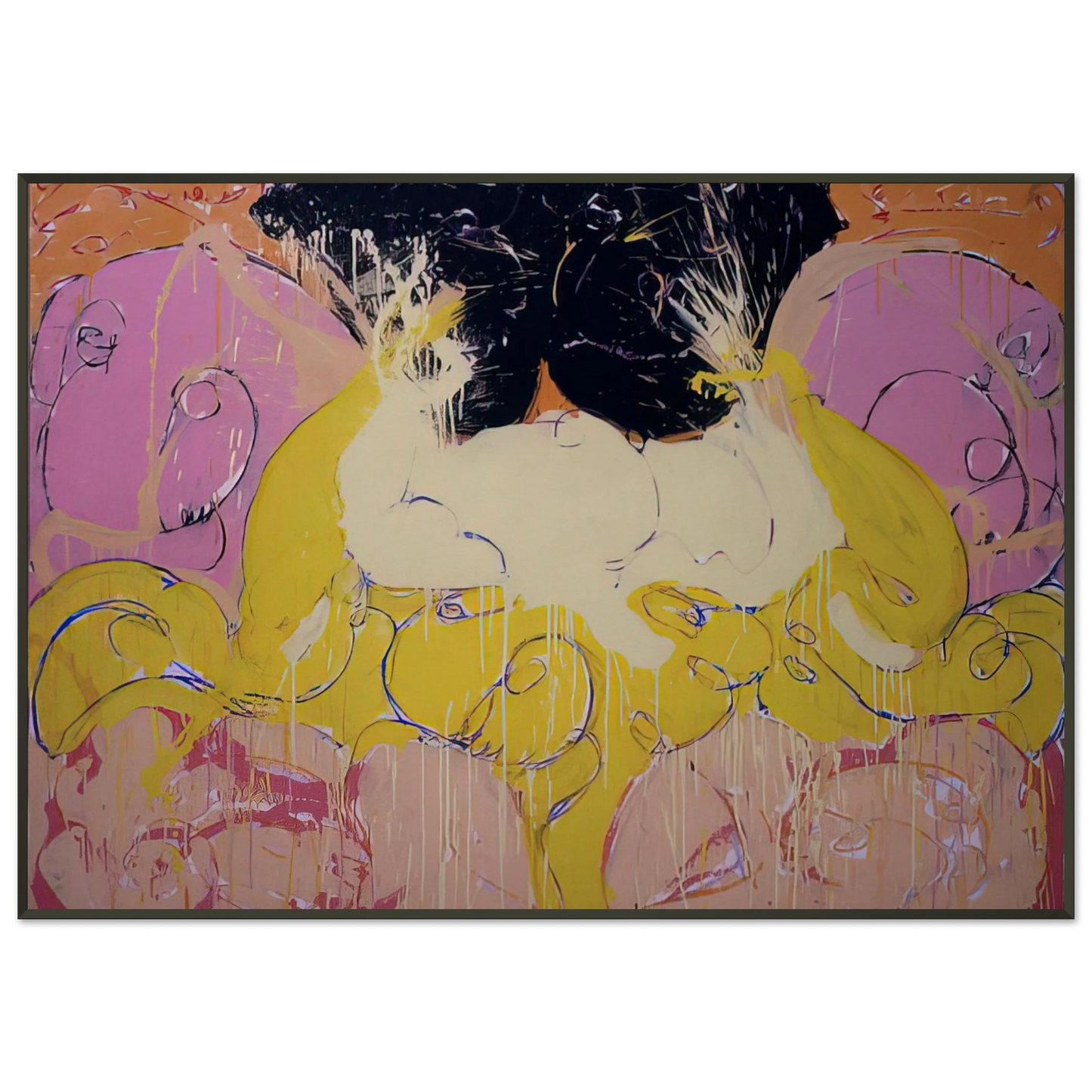 Norman Bluhm  Untitled Drawing 3  1984 Framed Art Print  - Aluminum Frame - 21x29.7 cm / 8x12"