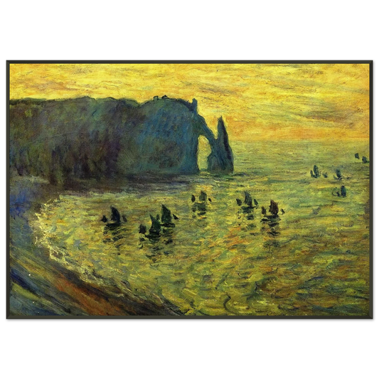 claude monet  The Cliffs at Etretat Framed Art Print  - Aluminum Frame - 21x29.7 cm / 8x12"