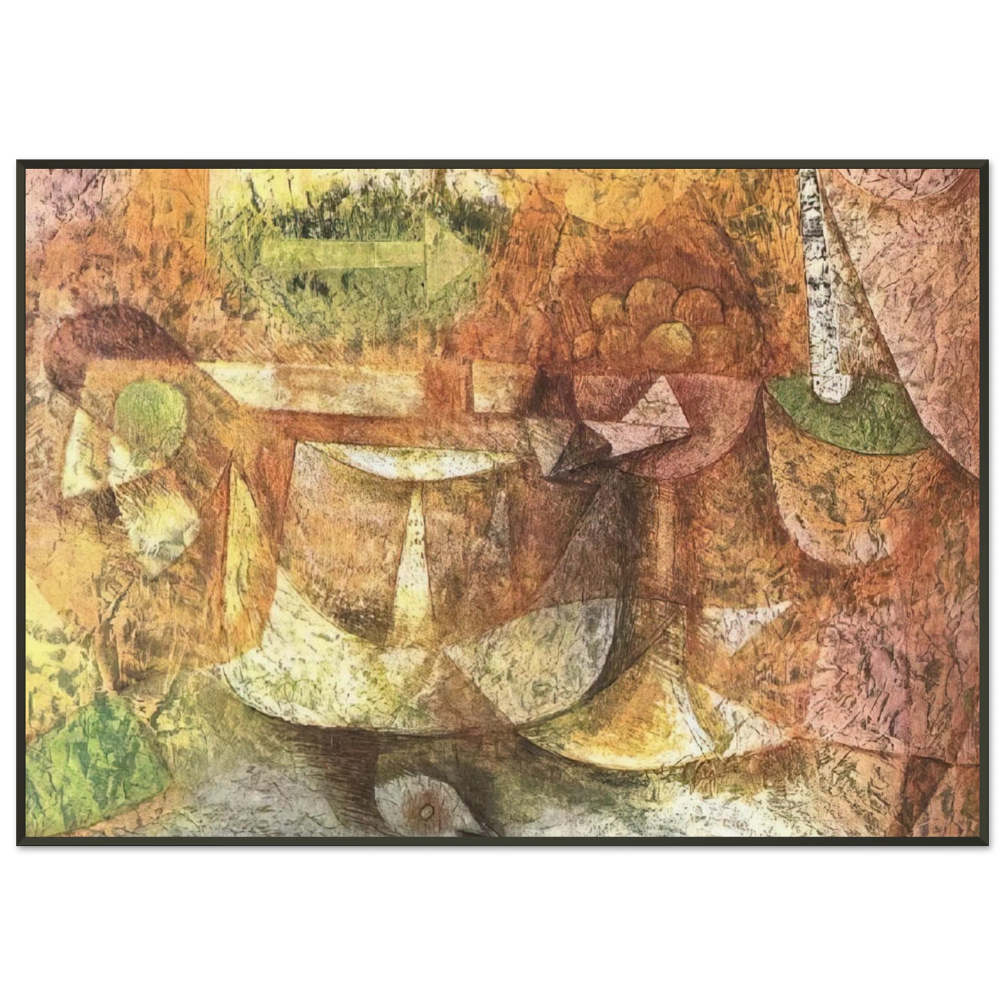 Paul Klee  STILL LIFE WITH DOVE 1931 Framed Art Print  - Aluminum Frame - 21x29.7 cm / 8x12"
