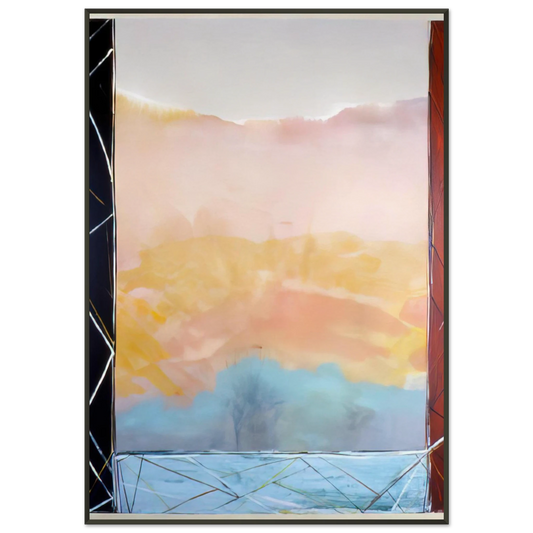 Ronnie Landfield  Where The Creek Hits The Rise  1988 Framed Art Print  - Aluminum Frame - 21x29.7 cm / 8x12"