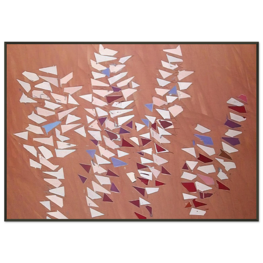 Robert Goodnough  On Gray Pink  1988 Framed Art Print  - Aluminum Frame - 21x29.7 cm / 8x12"