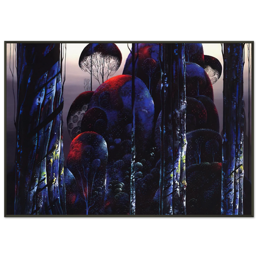 Eyvind Earle  Trees Draped in Autumn Framed Art Print  - Aluminum Frame - 21x29.7 cm / 8x12"