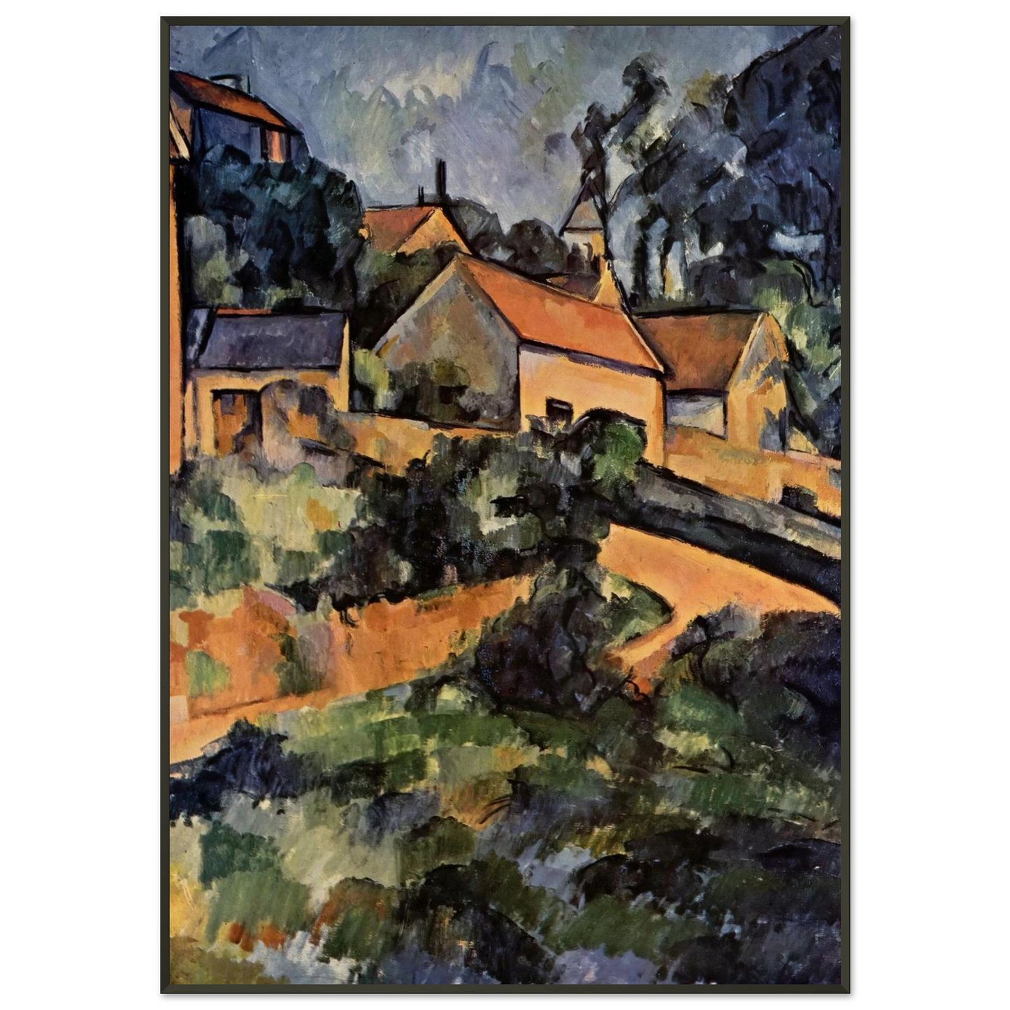 Paul Cezanne  Turning Road at Montgeroult Framed Art Print  - Aluminum Frame - 21x29.7 cm / 8x12"