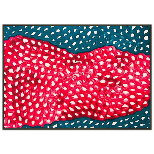 Yayoi Kusama  WAVES 1953 Framed Art Print  - Aluminum Frame - 21x29.7 cm / 8x12"