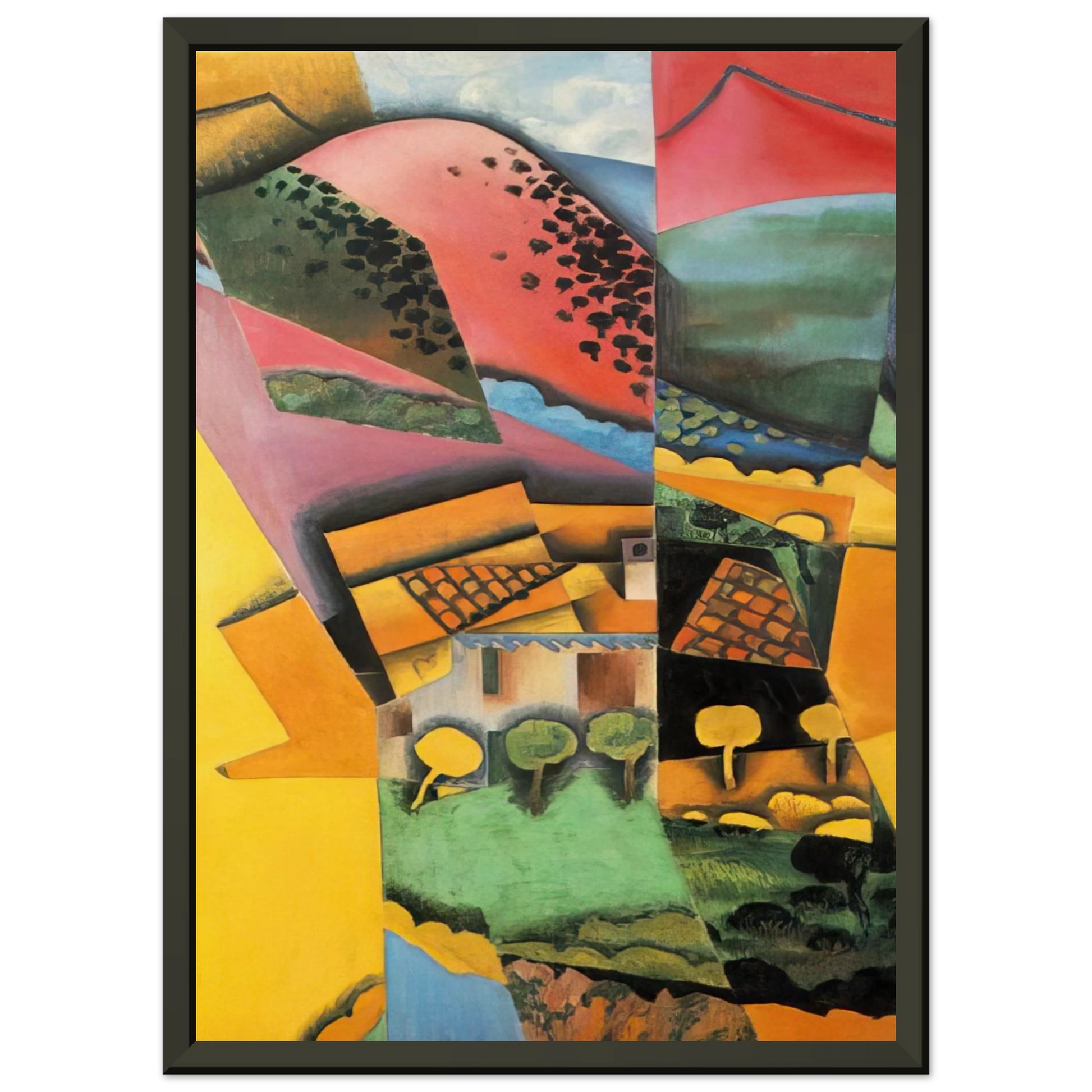 Juan Gris  LANDSCAPE AT CERET 1913 Framed Art Print  - Aluminum Frame - 60x80 cm / 24x32 inches