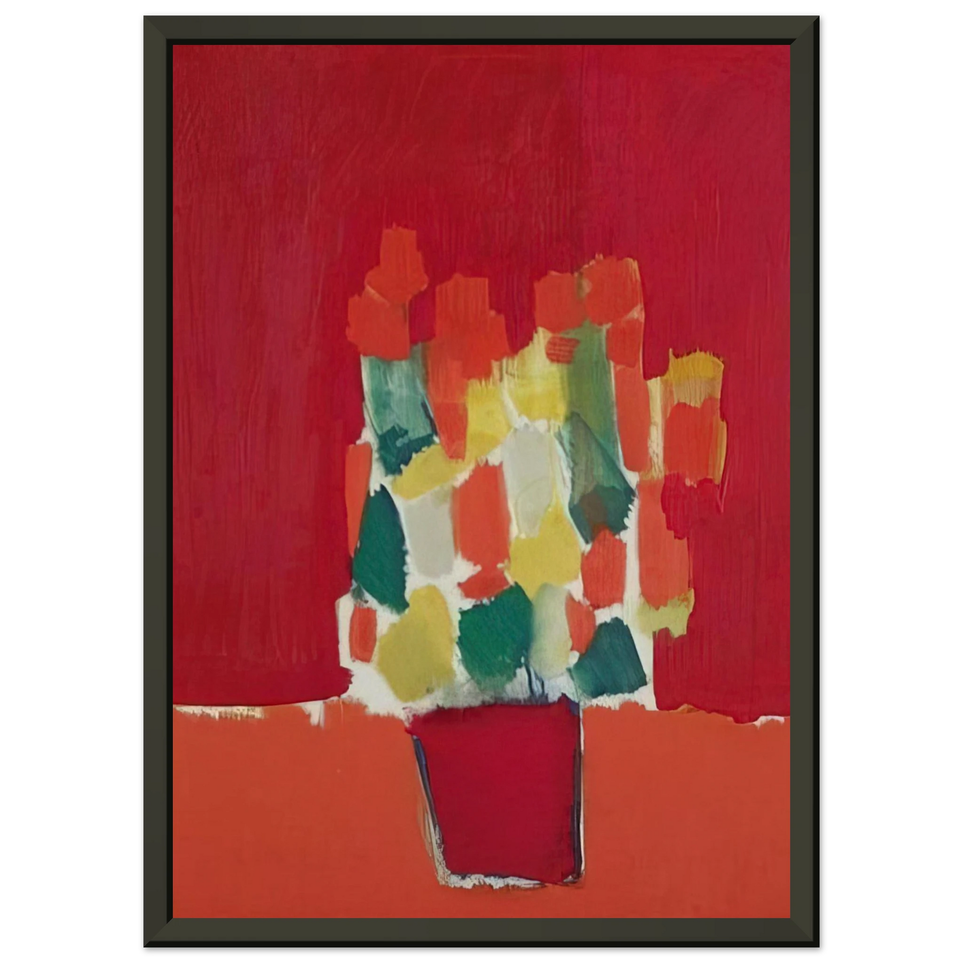 Nicolas de Stael  Fleurs rouges  1952 Framed Art Print  - Aluminum Frame - 60x80 cm / 24x32 inches