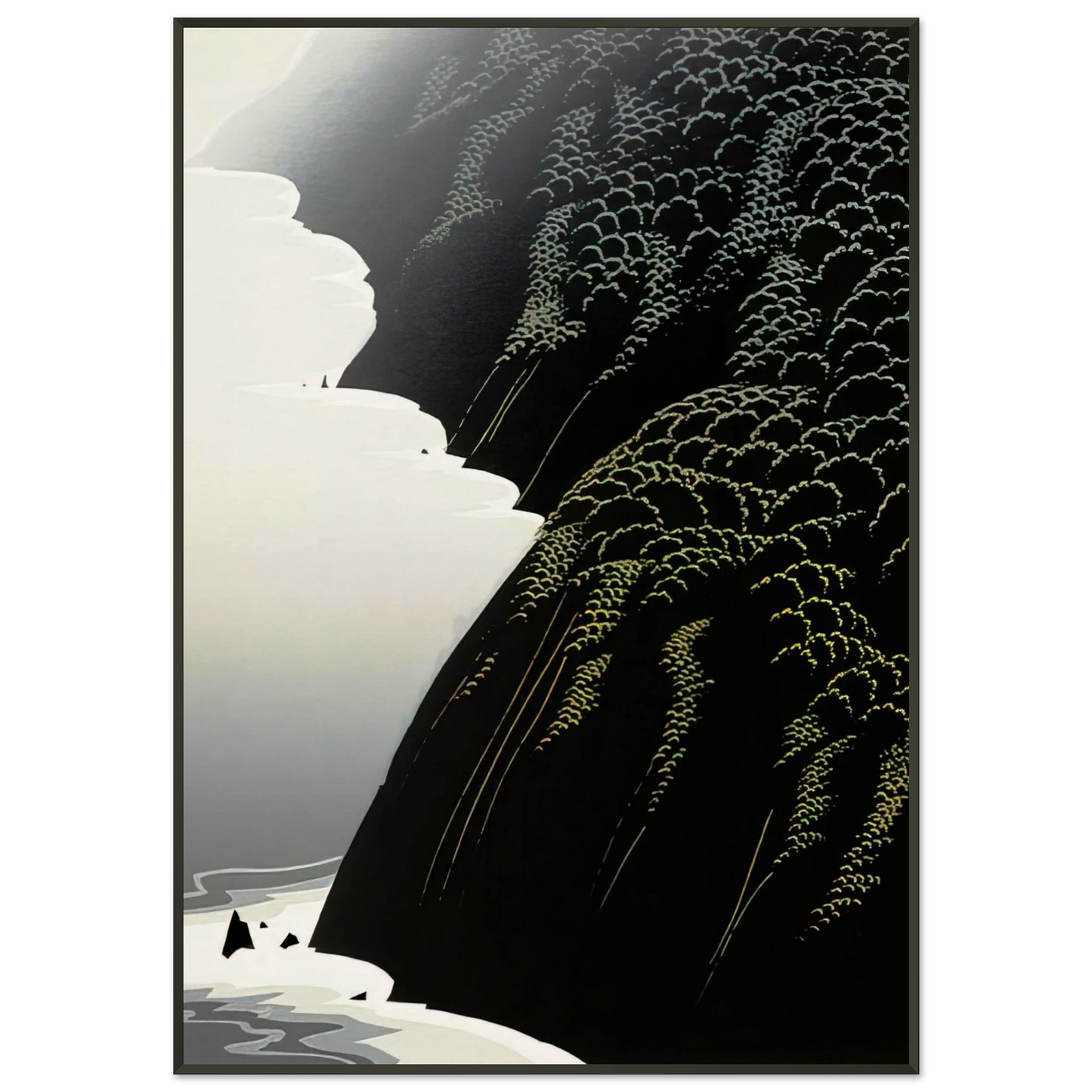 Eyvind Earle  California Coast Framed Art Print  - Aluminum Frame - 21x29.7 cm / 8x12"
