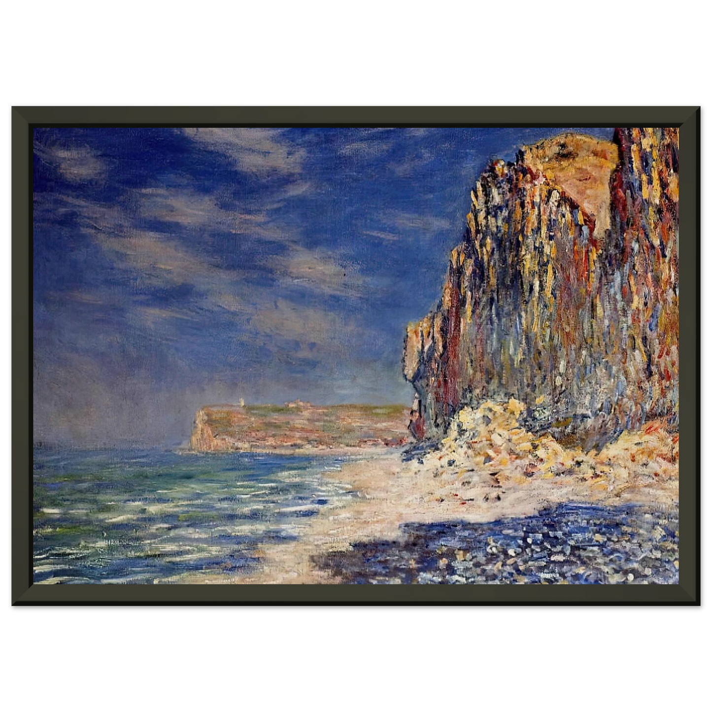 claude monet  Cliff near Fecamp Framed Art Print  - Aluminum Frame - 60x80 cm / 24x32 inches
