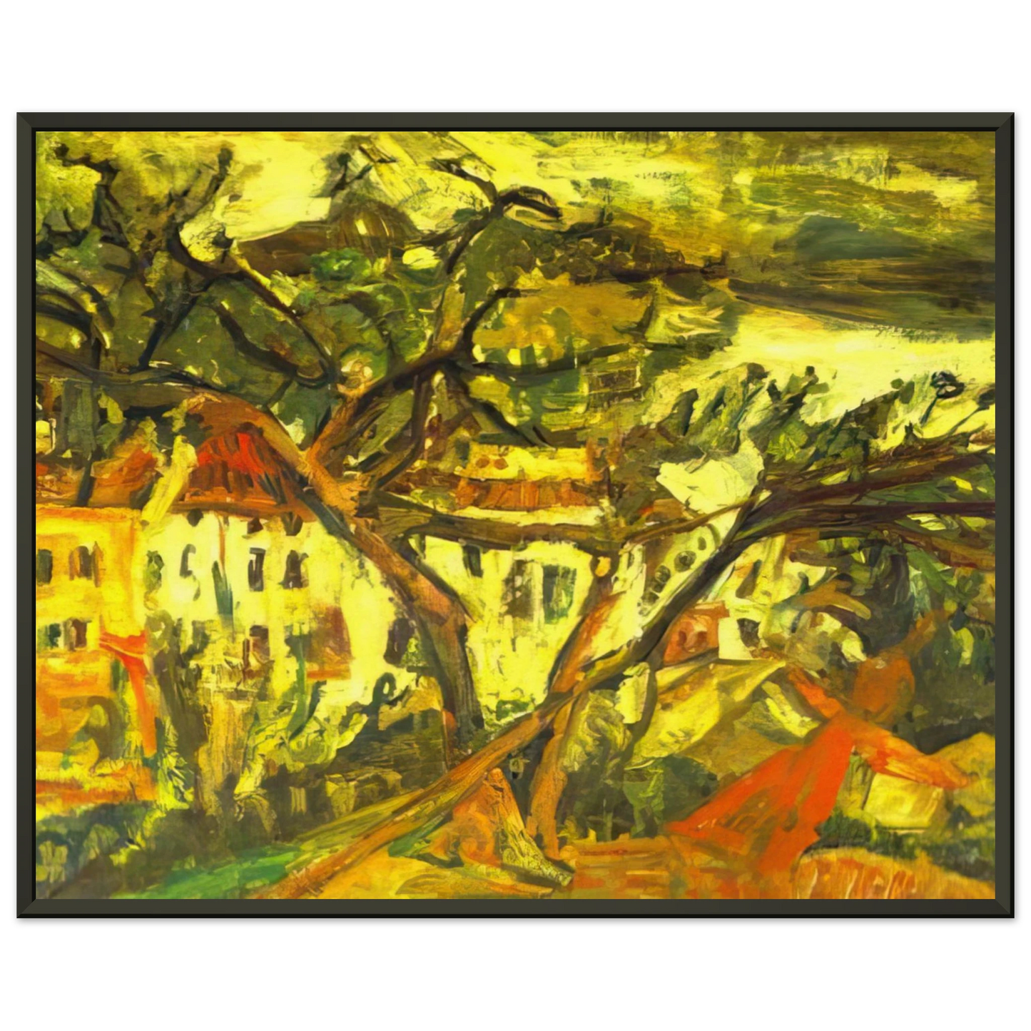 Chaim Soutine  LANDSCAPE OF THE SOUTH OF FRANCE Framed Art Print  - Aluminum Frame - 70x100 cm / 28x40 inches